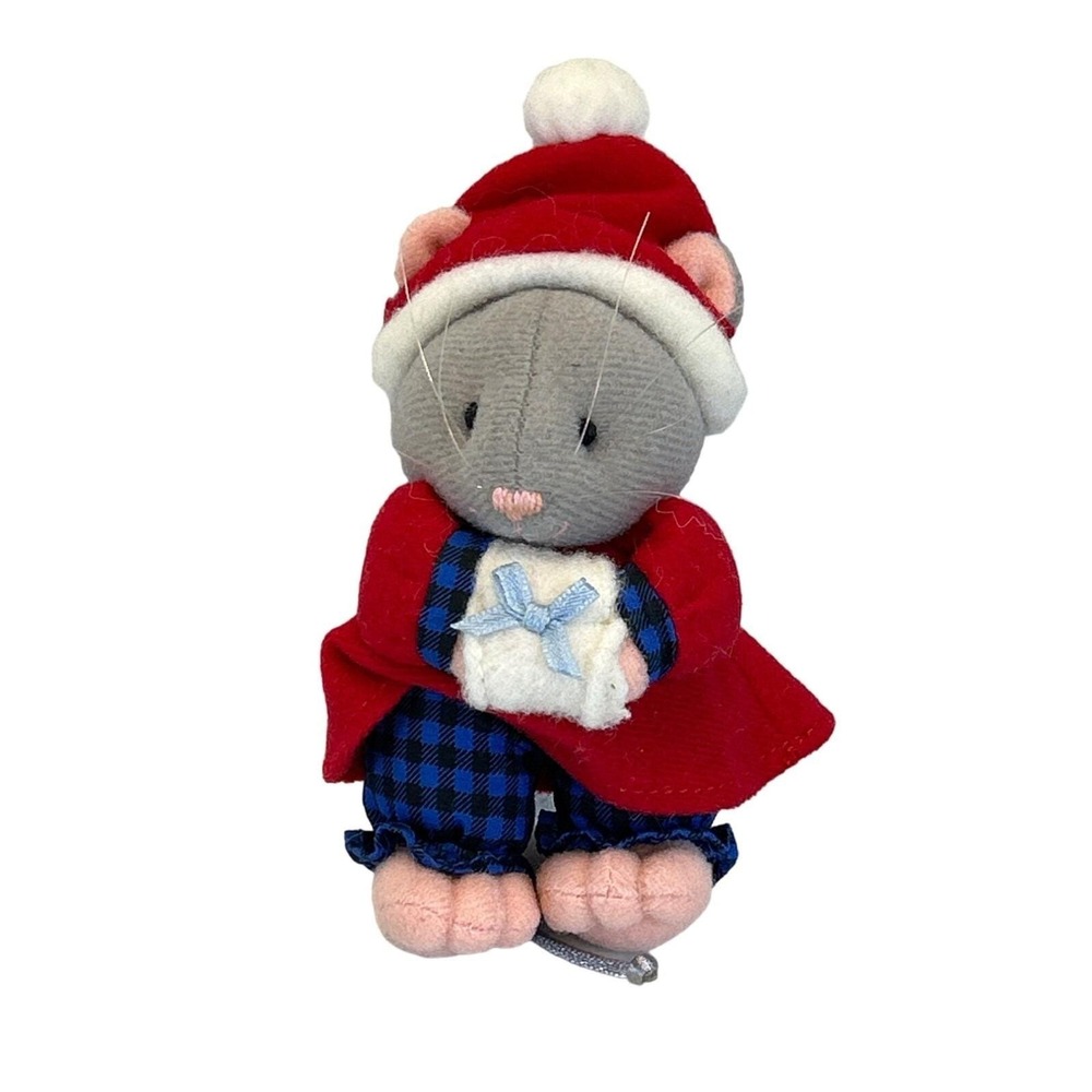 Vintage 1997 Hallmark Storybook‎ Friends Mitzi Mouse 4" Plush Christmas